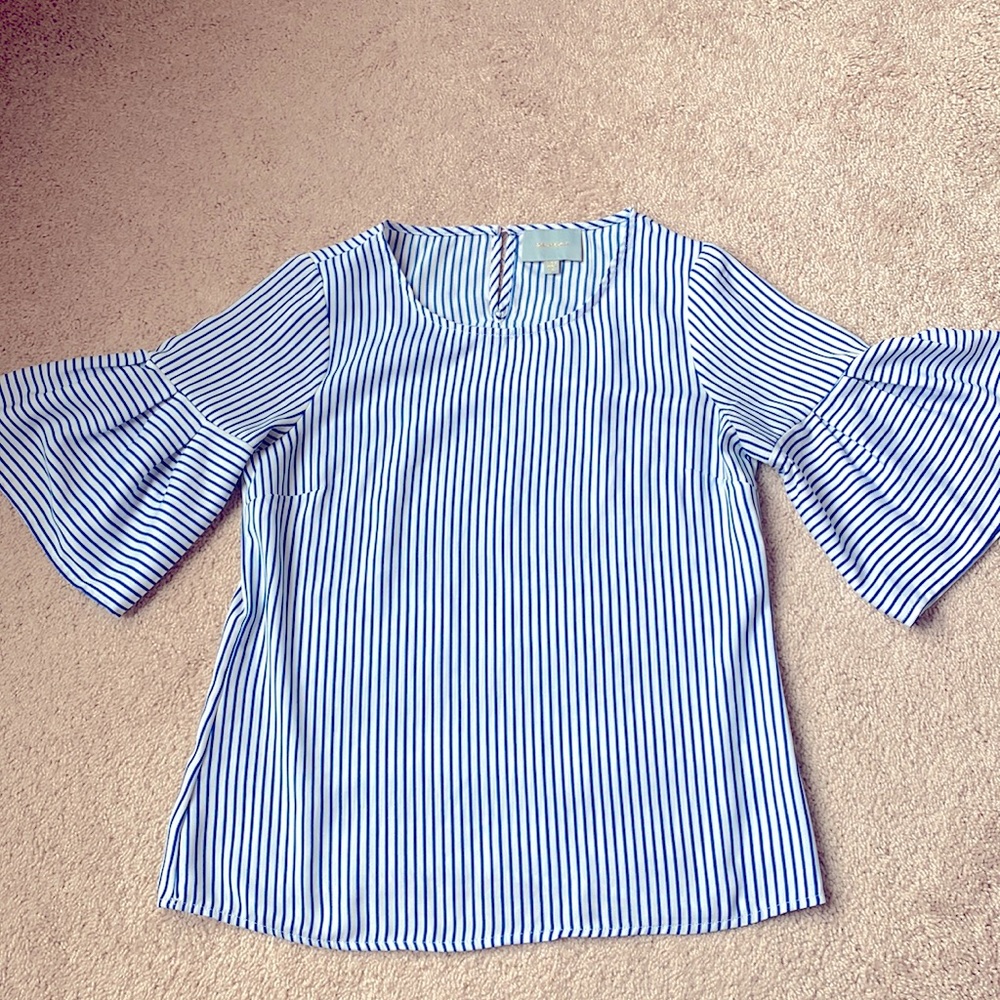 Skies Are Blue Striped Blouse
